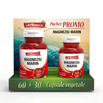 Pachet Magneziu Marin, 60 + 30 capsule, AdNatura