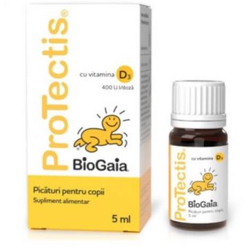 Protectis cu Vitamina D3,picaturi pentru copii, 5 ml, BioGaia