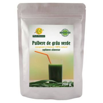 Pulbere de grâu verde, 200 g, Phyto Biocare
