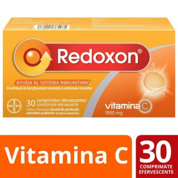 Redoxon 1000 mg vitamina C cu aroma de portocale, 30 comprimate efervescente, Bayer