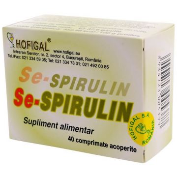 Se-Spirulin, 40 comprimate, Hofigal