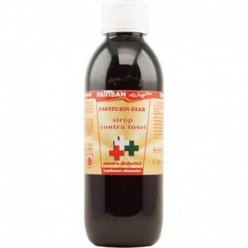 Sirop contra tusei Favitusin Diab fără zahăr, 250 ml, Favisan