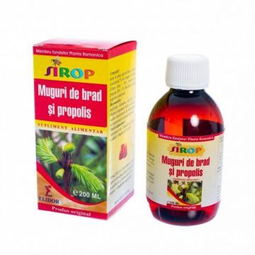 Sirop de muguri de brad și propolis, 200 ml, Elidor