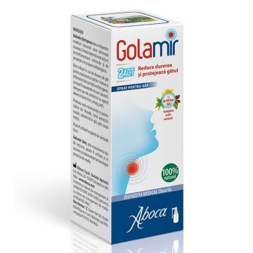 Spray pentru adulti cu alcool Golamir 2Act, 30 ml, Aboca