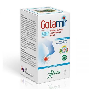 Spray pentru copii si adulti fara alcool Golamir 2Act, 30 ml, Aboca
