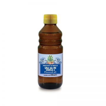 Ulei de in Omega 3 presat la rece, 250 ml, Herbavit