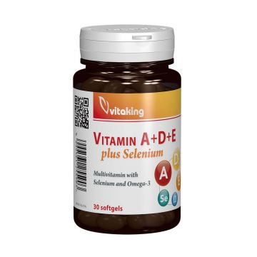 Vitamina A+D+E+seleniu, 30 capsule moi, Vitaking