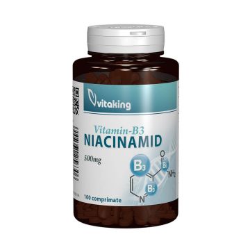 Vitamina B3 (niacinamida) 500mg, 100 comprimate, Vitaking