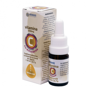 VITAMINA C 1000 mg cu ECHINACEA Soluție orală, 10 ml, Renans