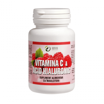 Vitamina C 200 mg și acid hialuronic, 30 comprimate, Adya