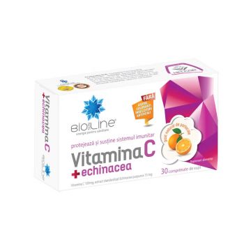 Vitamina C cu Echinacea Bioline, 30 comprimate de supt, Helcor
