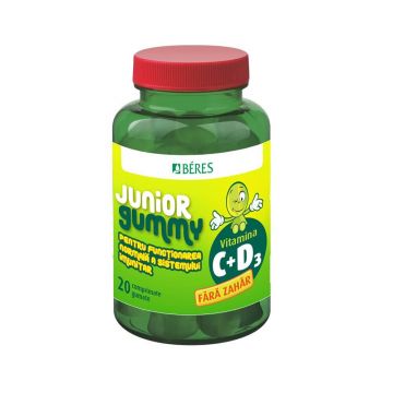 Vitamina C + D3 Junior Gummy, 20 comprimate gumate, Beres Pharmaceuticals Co