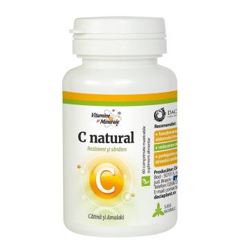 Vitamina C natural cu catină și amalaki, 60 comprimate masticabile, Dacia Plant