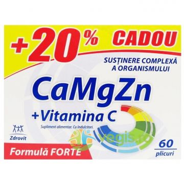 Ca+Mg+Zn+Vitamina C Forte 60dz 20% Cadou
