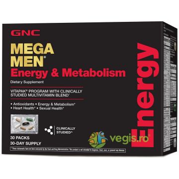 Complex de Multivitamine pentru Barbati Energie si Metabolism Mega Men 30 pliculete