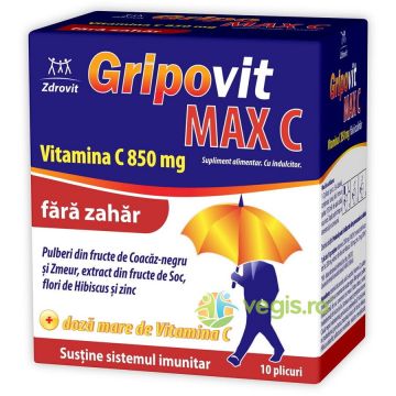Gripovit Max Vitamina C 850mg fara Zahar 10dz
