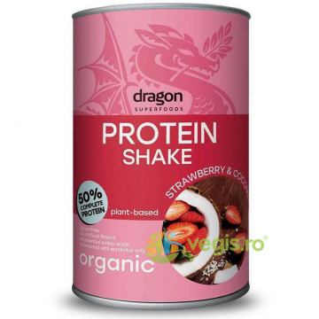 Shake Proteic Capsuni si Cocos Ecologic/Bio 450g