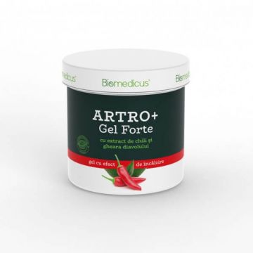 Artro+ Gel Forte cu extract de chilli si gheara diavolului, 250 ml, Biomedicus