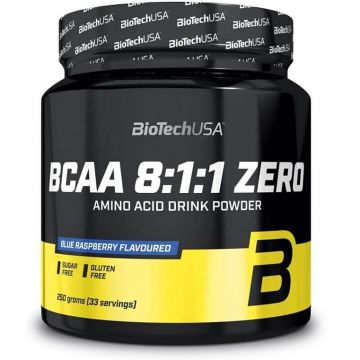 BCAA 8:1:1 Zero Zmeură, 250 g, Biotech USA