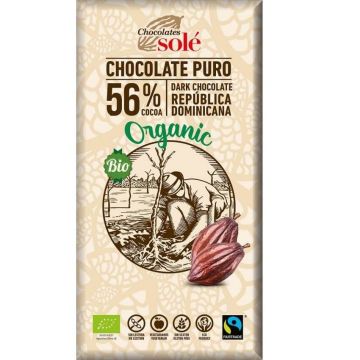 Ciocolata neagra ecologica 56% cacao, 100g, Pronat