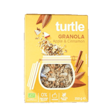 Granola fara gluten cu cereale Eco cu mar si scortisoara, 350 grame, Turtle SPRL