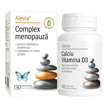 Pachet Complex menopauză,30 comprimate + Calciu Vitamina D3, 40 comprimate, Alevia