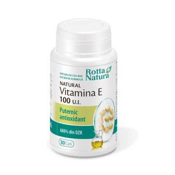 Vitamina E naturală 100 U.I., 30 capsule, Rotta Natura