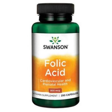 Acid Folic 800 mcg, 250 capsule, Swanson