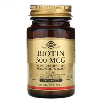 Biotina 300 mcg, 100 tablete, Solgar