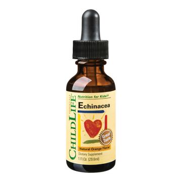 Echinacea copii, gust de portocale, 29.6 ml, Childlife Essentials Echinacea copii, gust de portocale, 29.6 ml, Childlife Essentials