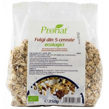 Fulgi din 5 cereale Eco, 350 gr, Pronat