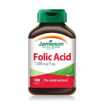 Acid folic 1mg, 100 tablete, Jamieson