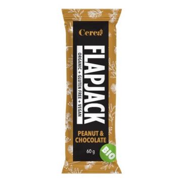 Baton ecologic cu arahide si ciocolata Flapjack, 60 g, Cerea