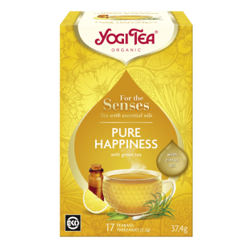 Ceai ecologic cu uleiuri esentiale Pure Happiness For the Senses, 17 plicuri, Yogi Tea