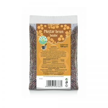 Mustar brun boabe, 100 gr, Herbal Sana