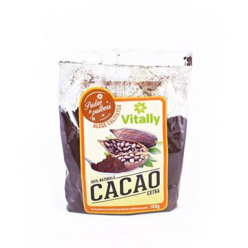 Pudra cacao alcanizata extra, 100 grame, Vitally