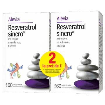 Resveratrol Sincro, 60 comprimate, Alevia (1+1 pret special)