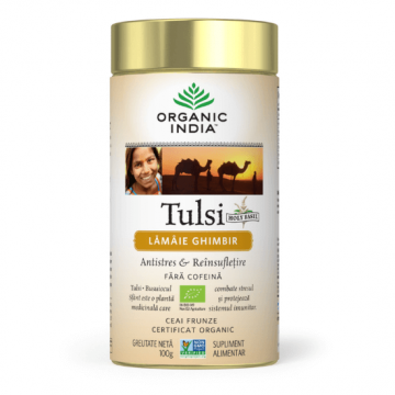 Tulsi Ceai Lamaie si Ghimbir, 100 g, Organic India