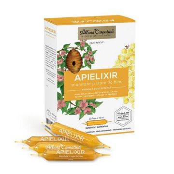 Apielixir imunitate si stare de bine, 20 fiole x 10 ml, Albina Carpatina