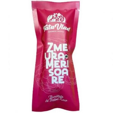 Baton raw vegan cu zmeura si merisoare, 45 g, Tata Vlad