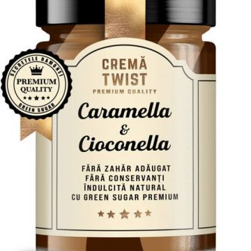 Crema tartinabila Twist Caramella & Cioconella Secretele Ramonei, 350 g, Laboratoarele Remedia