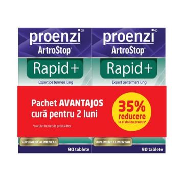 Pachet Proenzi ArtroStop Rapid+, 2x90 capsule, Walmark