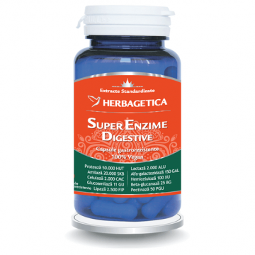 Super Enzime Digestive, 10 capsule, Herbagetica Super Enzime Digestive, 10 capsule, Herbagetica