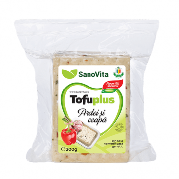 Tofu Plus cu ardei si ceapa, 200g, Sanovita