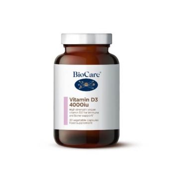 Vitamina D3 100 mcg (4000 UI), 30 capsule, BioCare