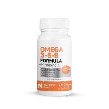 Omega 3 6 9 Formula cu Vitamina E, 60 capsule, Nutrific