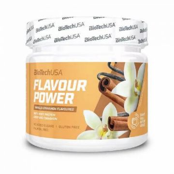Pudra Flavour Power, vanilie si scortisioara, 160 g, BioTechUSA