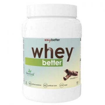 Pudra proteica cu ciocolata Whey Better, 900 g, Way Better