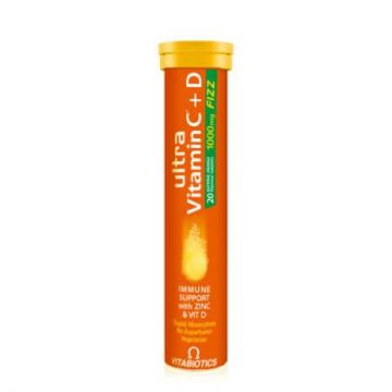 Ultra vitamina C+D Fizz, 20 tablete efervescente, Vitabiotics