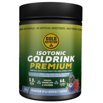 Bautura izotonica cu aroma de fructe de padure Isotonic Gold Drink Premium, 600 g, Gold Nutrition